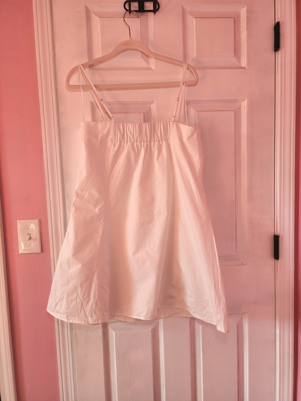 White Cotton Babydoll Dress with Sweetheart Neckline Women's Large Coquette - Picture 9 of 11